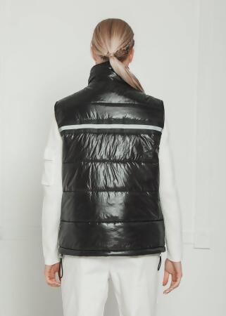 Men's Zip-Up Puffer Vest In Black alternate image