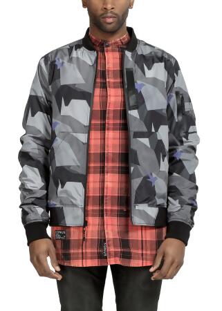 Konus Men's Ma-1 Camo Bomber Jacket in Black alternate image