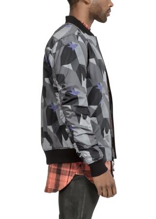 Konus Men's Ma-1 Camo Bomber Jacket in Black alternate image