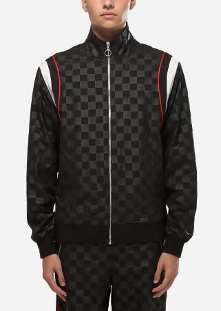 Konus Men's Tonal Checkered Jacket in Black alternate image