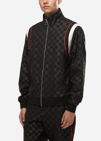 Konus Men's Tonal Checkered Jacket in Black alternate image