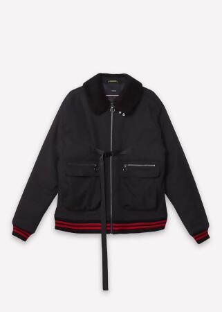 Konus Men's Sherpa Collar MA2 Jacket in Black alternate image