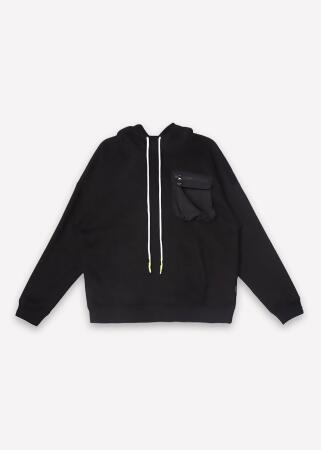 Konus Men's Bellow Pocket Hoodie in Black alternate image