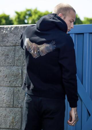 Konus Men's Bellow Pocket Hoodie in Black alternate image