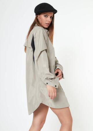 Konus Unisex Contrast Panel Long Shirt Jacket alternate image