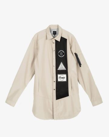 Konus Unisex Contrast Panel Long Shirt Jacket alternate image