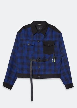 Men's Plaid Shirt Jacket in Blue alternate image