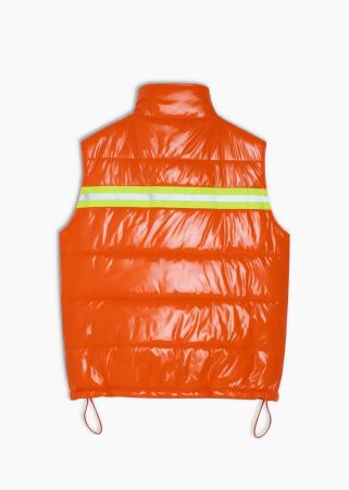 Men's Zip-Up Puffer Vest In Orange alternate image