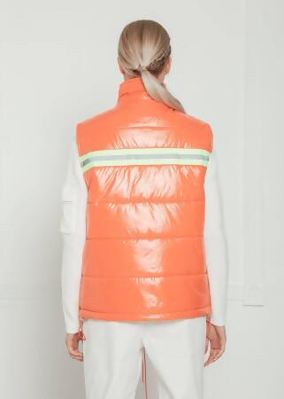 Men's Zip-Up Puffer Vest In Orange alternate image