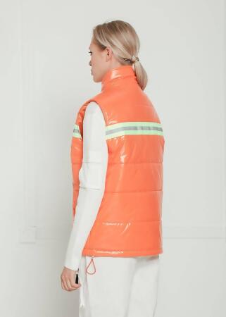 Men's Zip-Up Puffer Vest In Orange alternate image