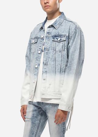 Konus Men's Denim Trucker Jacket with Ombre Bleaching alternate image