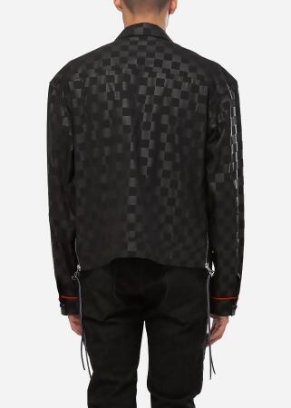 Konus Men's Black Checkered Trucker Jacket alternate image