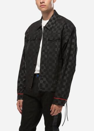 Konus Men's Black Checkered Trucker Jacket alternate image