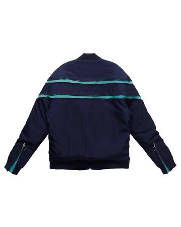 Konus Men's Bomber Jacket with Zipper Details in Navy alternate image