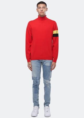 Konus Men's Fully Fashioned Turtle Neck Sweater in Red alternate image