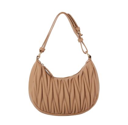 Quilted half moon shoulder bag 