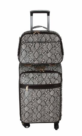 2 in 1 Soft Leather Luggage Traveler Carry on 