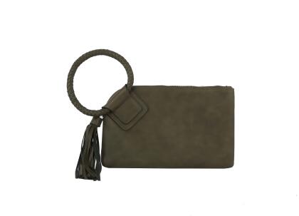 Braided ring handle wristlet clutch 