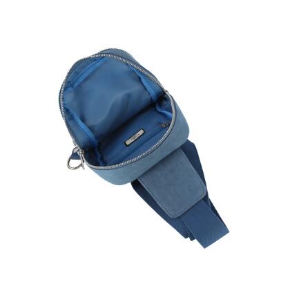 Front pocket denim sling bag alternate image