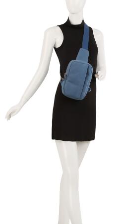 Front pocket denim sling bag alternate image