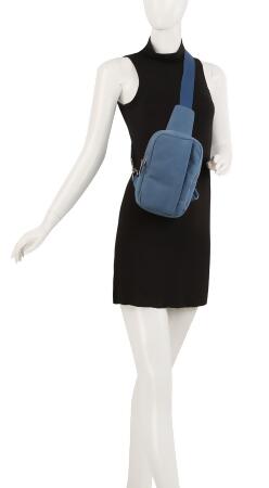 Front pocket denim sling bag alternate image