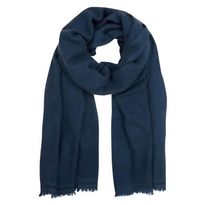 Navy Handloom Cashmere Scarf 