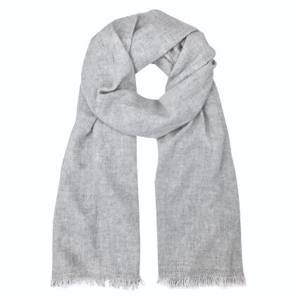 Heathered Gray Handloom Cashmere Scarf 