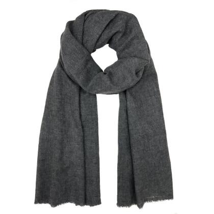 Charcoal Handloom Cashmere Scarf 