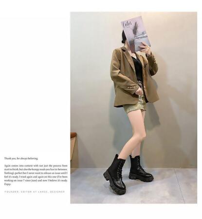 ​英倫風厚底馬丁短靴 