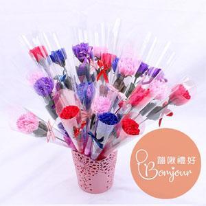 【康乃馨花束】康乃馨香皂花 仿真康乃馨 母親節花束 