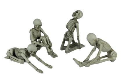 Bone Stretchers Zen Yoga Meditating Skeleton Figurines Set of 4 