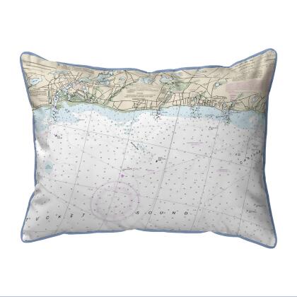 Betsy Drake Harwich Port, MA Nautical Map Extra Large Zippered Pillow 20x24 