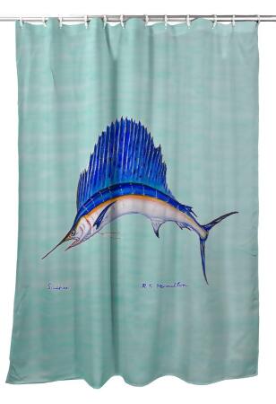 Betsy Drake Sailfish Shower Curtain 