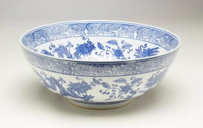 AA Importing 59816 Blue And White Ceramic Bowl 