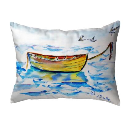 Betsy Drake Yellow Row Boat No Cord Pillow 16x20 