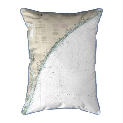 Betsy Drake New River Inlet to Cape Fear NC Nautical Map Pillow 20x24 