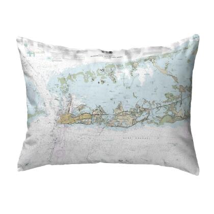 Betsy Drake Sugarloaf Key to Key West, FL Nautical Map Pillow 16x20 
