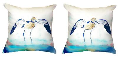 Pair of Betsy Drake Betsy’s Avocet No Cord Pillows 