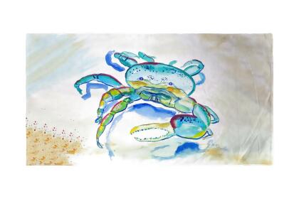 Betsy Drake Blue Fiddler Crab Beach Towel 
