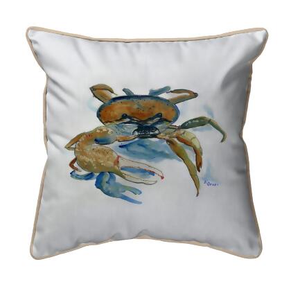 Betsy Drake Fiddler Crab Large Indoor/Outdoor Pillow 18x18 