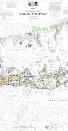 Betsy Drake Sugarloaf Key to Key West, FL Nautical Map Beach Towel 