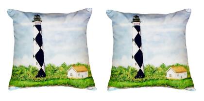 Pair of Betsy Drake Cape Lookout No Cord Pillows 