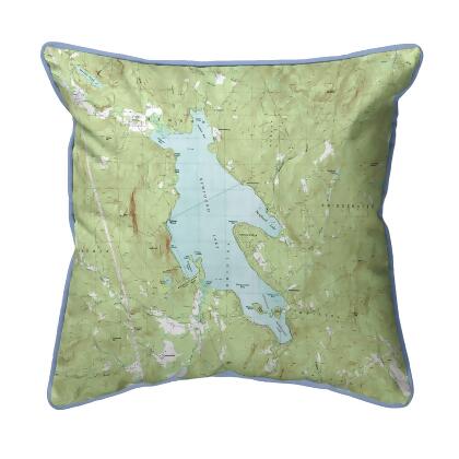 Betsy Drake Newfound Lake, NH Nautical Map Extra Large Zippered Pillow 22x22 