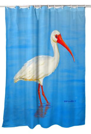 Betsy Drake Posing White Ibis Shower Curtain 