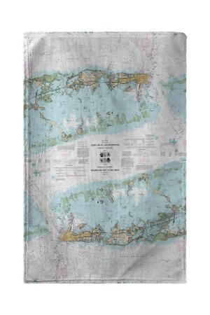 Betsy Drake Sugarloaf Key to Key West, FL Nautical Map Kitchen Towel 