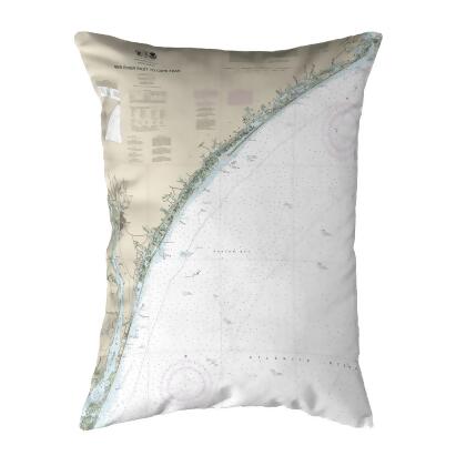 Betsy Drake New River Inlet to Cape Fear - Topsail, NC Nautical Map Pillow 16x20 