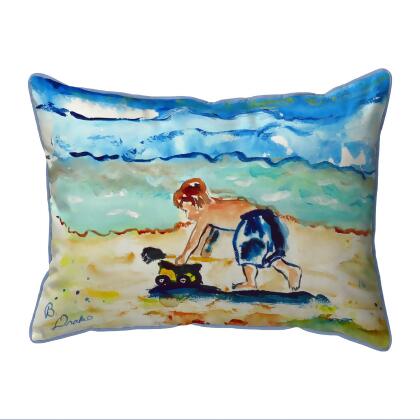 Betsy Drake Boy & Toy Large Pillow 16x20 