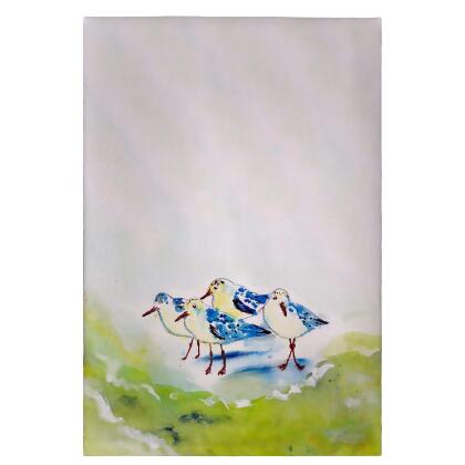 Betsy Drake Green Sanderlings Guest Towel 