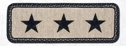 Earth Rugs WW-313 Black Star Wicker Weave Table Runner 13 x 36 inch 