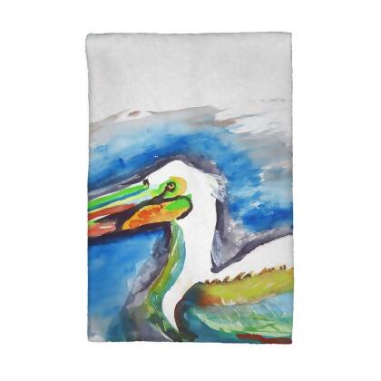 Betsy Drake White Pelican Head Kitchen Towel 